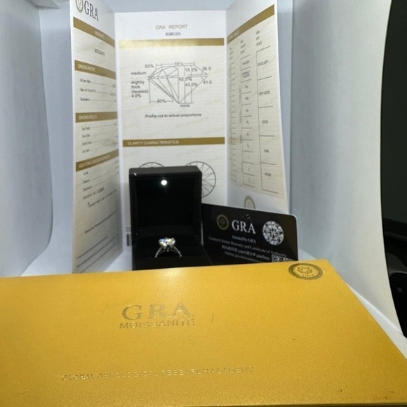 Moissanite Diamond Ring Engagement Wedding Anniversary 5 Ct 6 Prong Size 6 - Picture 6 of 10